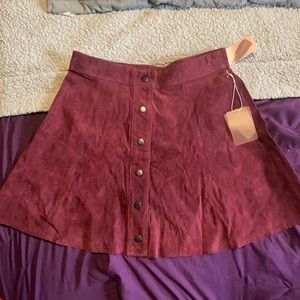 Burgundy Suede Skirt